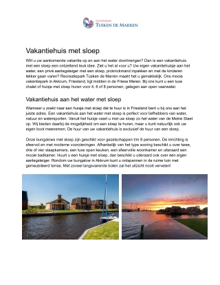 Vakantiehuis friesland met boot - tusken de marren