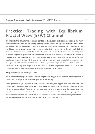 Practical Trading with Equilibrium Fractal Wave (EFW) Channel