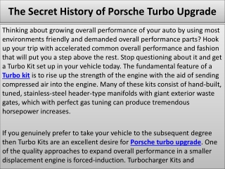 The Secret History of Porsche Turbo Upgrade