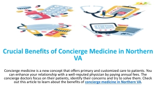 Crucial Benefits of Concierge Medicine in Northern VA