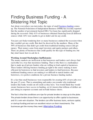Business Funding