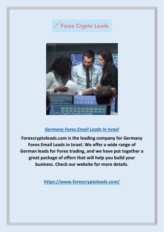 Germany Forex Email Leads in Israel | Forexcryptoleads.com