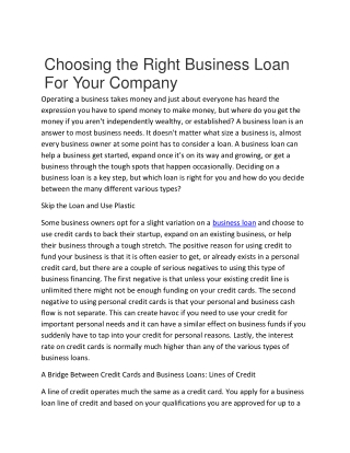 Business Loans