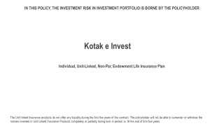 ULIP - E-Invest
