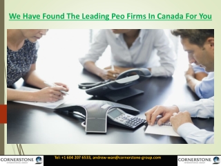 We Have Found The Leading Peo Firms In Canada For You