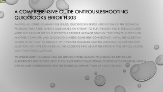 An easy guide to resolve QuickBooks Error H303