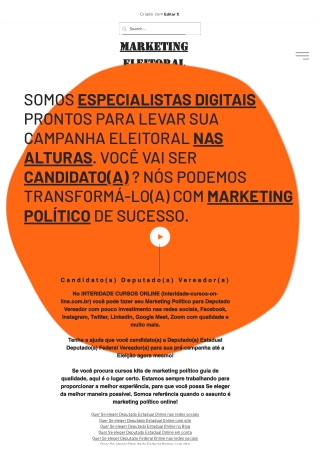 Marketing Eleitoral Político _ da Pré-Campanha a Eleição 2022 - todo Brasil