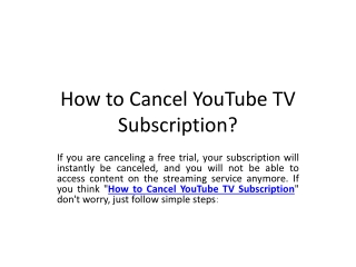 How to Cancel YouTube TV Subscription?