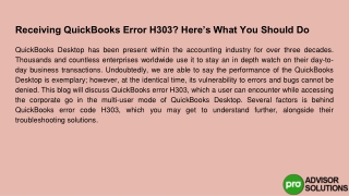 Let's see How to get QuickBooks error H303? here's what you should do