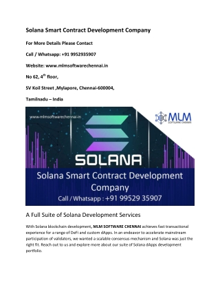 Solana Smart Contract Development Company