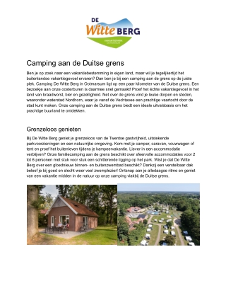 Camping aan de duitsland - de witte berg