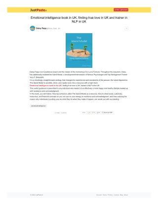 Emotional intelligence book in UK, finding true love in UK and trainer in NLP in
