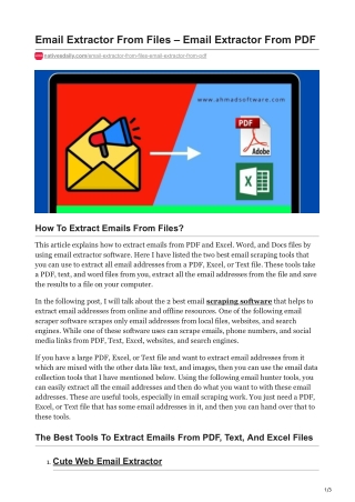 1Email Extractor From Files  Email Extractor From PDF