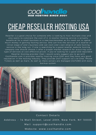 Cheap Reseller Hosting USA