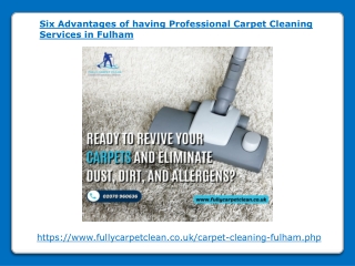 Six Advantages of having Professional Carpet Cleaning Services