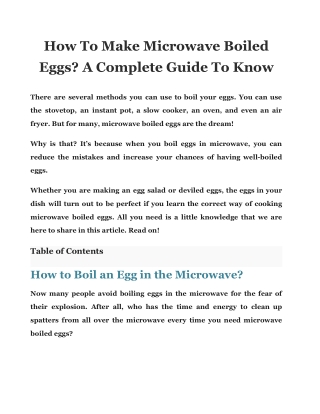 How To Make Microwave Boiled Eggs? A Complete Guide To Know