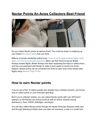 Nectar Points An Avios Collectors Best Friend