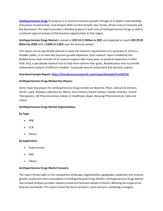 Antihypertensive Drugs Market Size and Share | Industry Outlook 2028