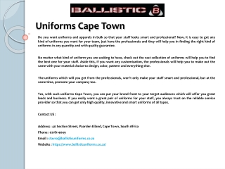 Uniforms Cape Town