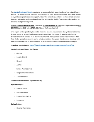 Uveitis Treatment Market Size, Share | Growth, Opportunities, Industry Applicati
