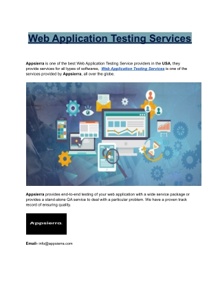 Web Application Testing Services