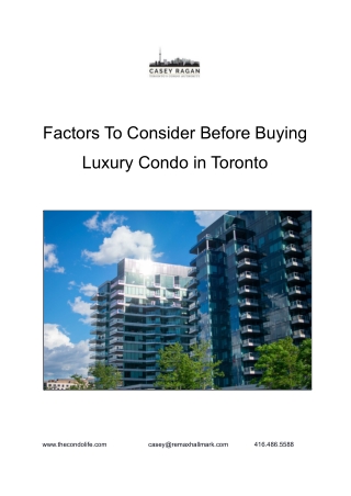 6 Factors To Consider Before Buying Luxury Condo in Toronto
