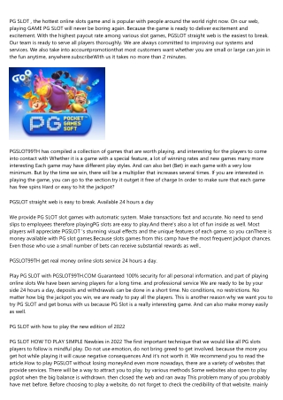 Pg slot, the best direct website Easy to break, get real money.