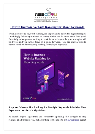 How to Increase Website Ranking for More Keywords