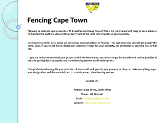 Fencing Cape Town