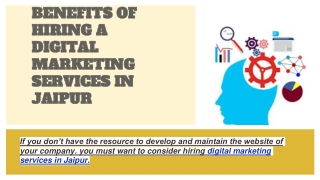 BENEFITS OF HIRING A DIGITAL MARKETING SERVICES IN JAIPUR