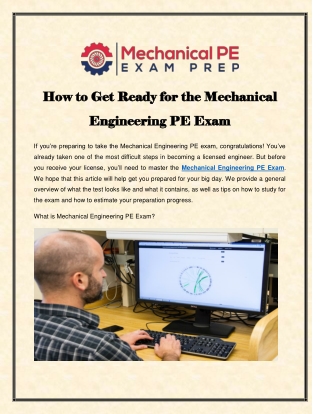 How to Get Ready for the Mechanical Engineering PE Exam