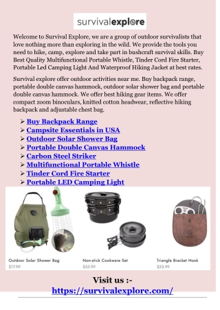 Campsite Essentials in USA