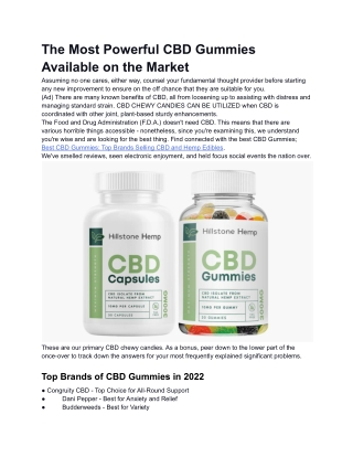 The Most Powerful CBD Gummies Available on the Market