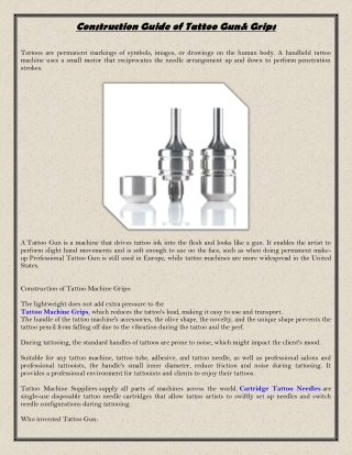 Construction Guide of Tattoo Gun& Grips