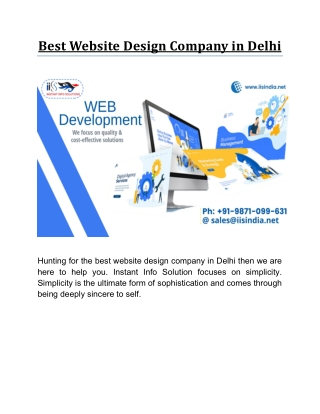 Best Website Design Company in Delhi