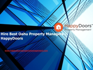 Hire Best Oahu Property Managers - HappyDoors