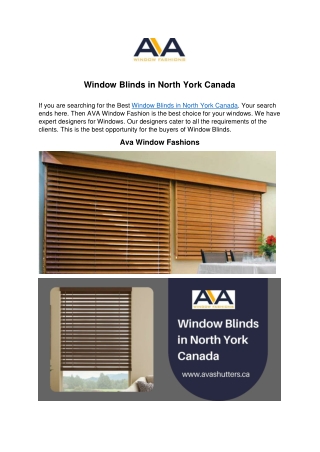 Window Blinds in North York Canada