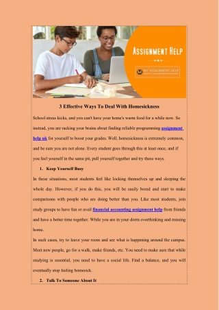 3 Effective Ways To Deal With Homesickness