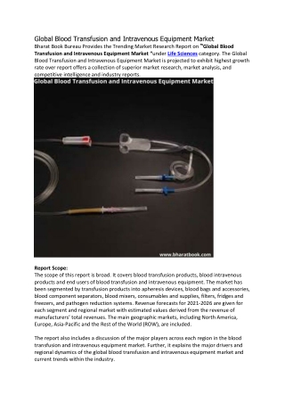 Global Blood Transfusion and Intravenous Equipment Market