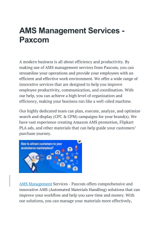 AMS Management Services - Paxcom