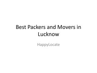 Best Packers and Movers in Lucknow