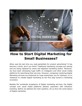 How to Start Digital Marketing for Small Businesses