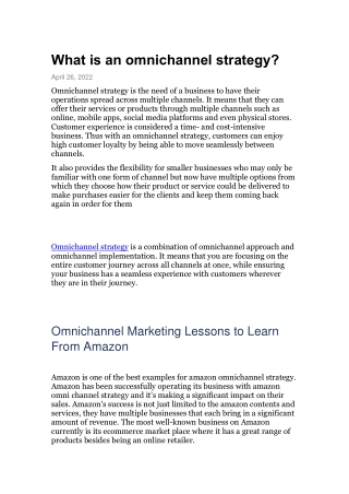 What is an omnichannel strategy