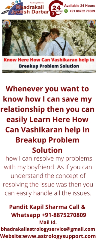 Learn Here How Can Vashikaran help in Breakup Problem Solution