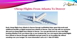 Cheap Flights From Atlanta To Denver
