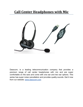 Call Center Headphones with Mic