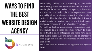 Ways To Find The Best Website Design Agency