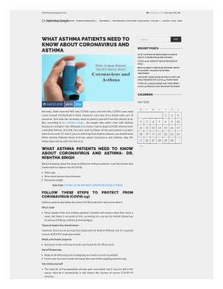 WHAT ASTHMA PATIENTS NEED TO KNOW ABOUT CORONAVIRUS AND ASTHMA