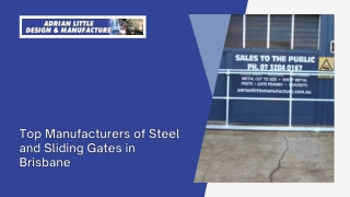 Top Manufacturers of Steel and Sliding Gates in Brisbane