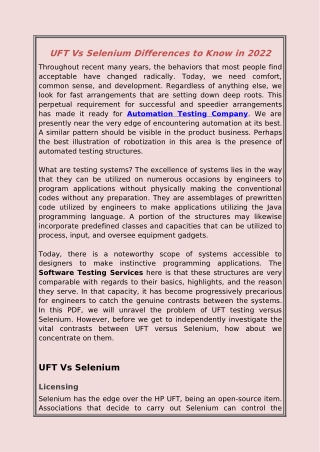 UFT Vs Selenium Differences to Know in 2022